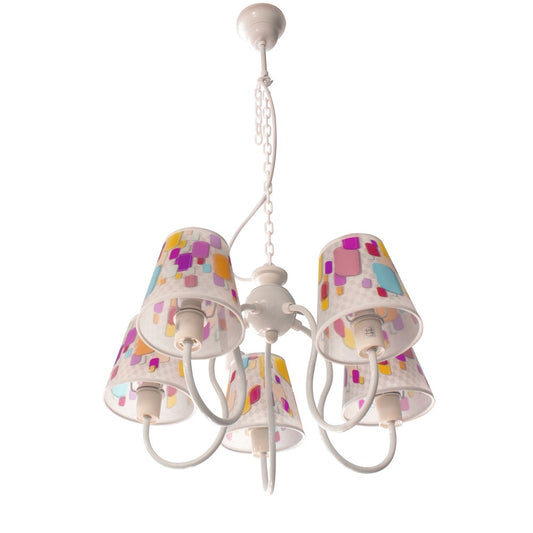 Lámpara Candy fabricada en plástico multicolor, ideal para dormitorios infantiles