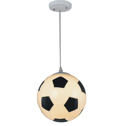 Lámpara Champion fabricada en hierro y cristal color blanco