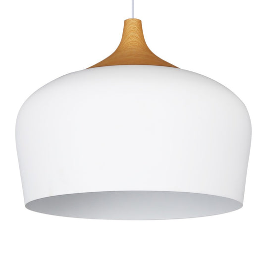 Lámpara Zora fabricada en madera y metal color blanco