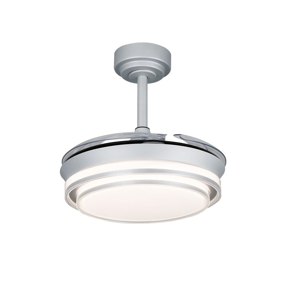 Ventilador de Techo Lander Mini con Luz LED y Aspas Retráctiles Plata CristalRecord - imagen 4 | CristalRecord