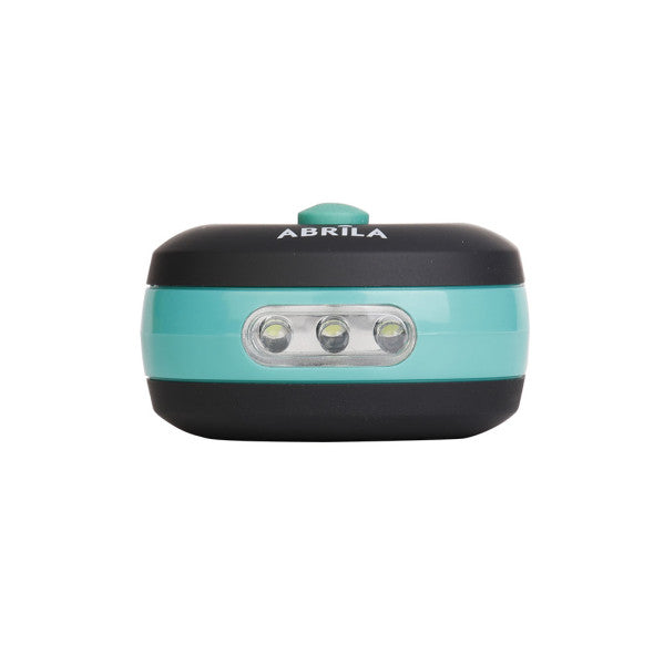 Linterna LED COB Flash 200 lúmenes Negro/Verde Fabrilamp encendida con proyección de luz y ambiente | LuzGurú
