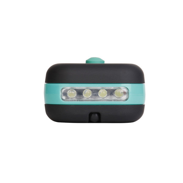 Linterna LED COB Flash Compacta 200 Lúmenes Negro/Verde Fabrilamp encendida con proyección de luz y ambiente | LuzGurú