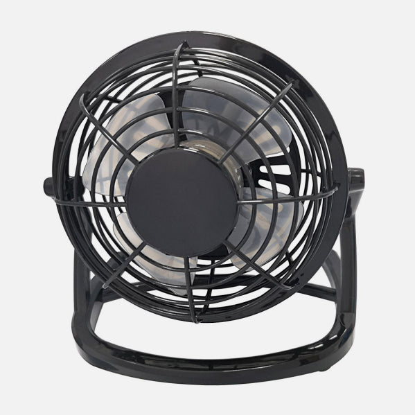 Mini Ventilador de Sobremesa Tango 2,5 W Negro Orientable USB Fabrilamp encendida con proyección de luz y ambiente | LuzGurú