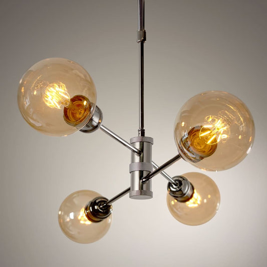 Lámpara Colgante Vintage Miyako Horizontal Grafito 4 Luces E27 CristalRecord - imagen 2 | CristalRecord