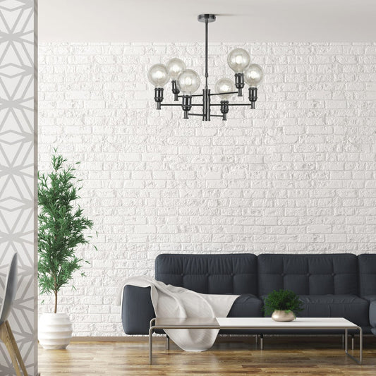 Lámpara Colgante Miyako 6 Luces Metal Grafito CristalRecord - imagen 2 | CristalRecord