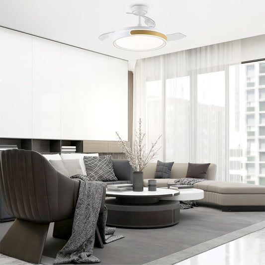 Ventilador Movic fabricado en Acero color Blanco y Madera