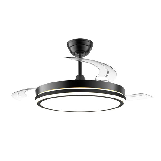 Ventilador de Techo con Luz Night Eco Negro 48W Aspas Retráctiles CristalRecord - imagen 2 | CristalRecord