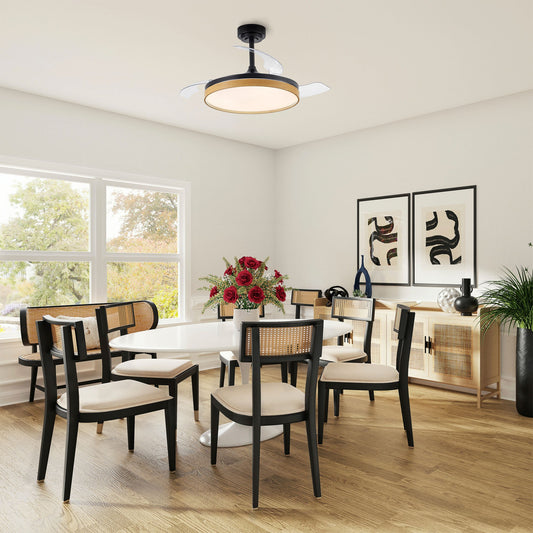 Ventilador de Techo con Luz LED Panam 72W Negro y Madera CristalRecord - imagen 2 | CristalRecord