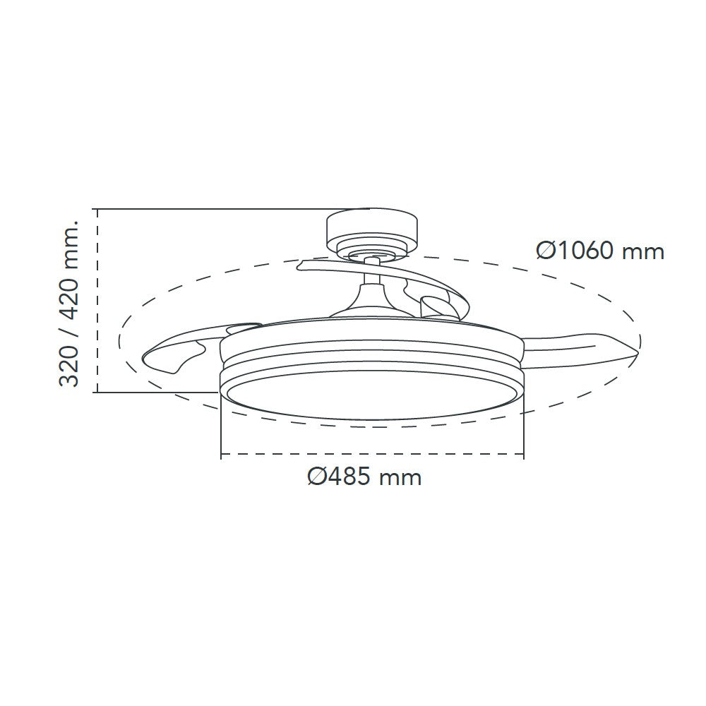 Elegante ventilador con luz ideal para el salón