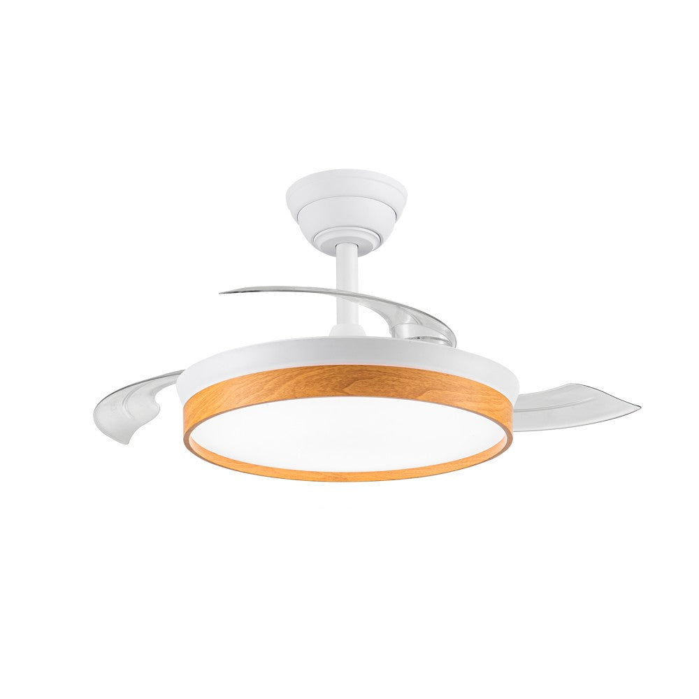 Ventilador silencioso con aspas retráctiles ideal para dormitorios