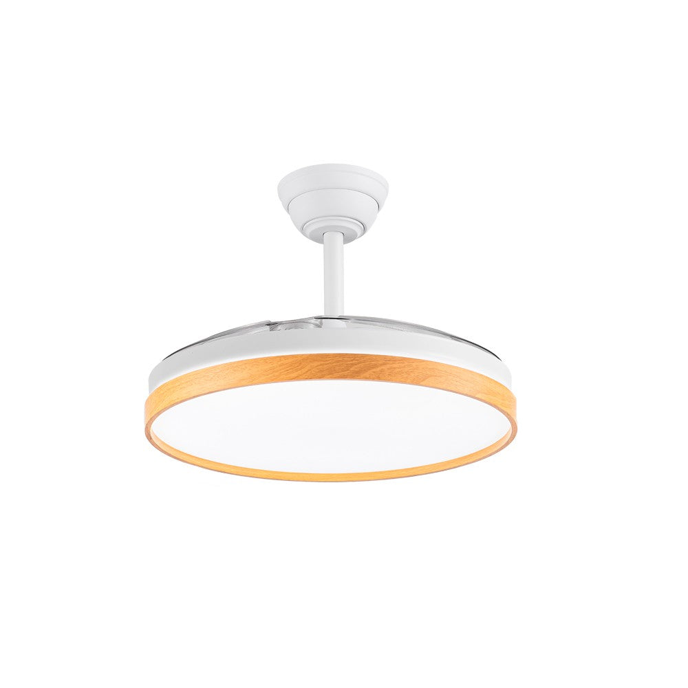 Ventilador moderno con aspas retráctiles ideal para salones