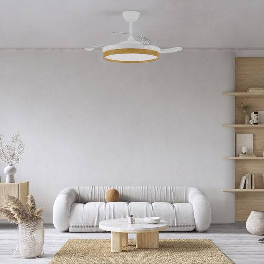 Paneco fabricado en Acero color Blanco y Madera con aspas PC