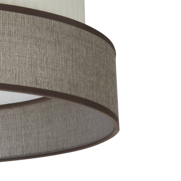 Pantalla Home 40 cm Marrón Beis Textil para Colgante o Pie Fabrilamp - imagen 2 | Fabrilamp / Abrila