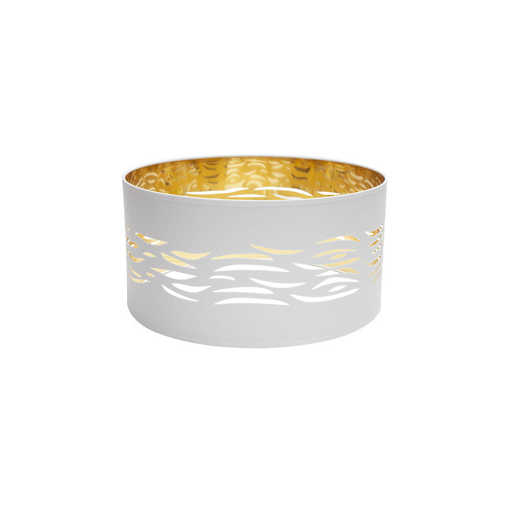 Pantalla Colgante Niebla Textil Blanco y Oro Fabrilamp / Abrila 99.PA-157794075