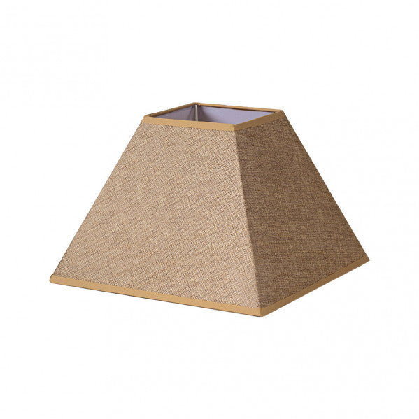 Pantalla Piramidal Divos 40 cm Saco Yute Marrón Fabrilamp - vista principal | Fabrilamp / Abrila