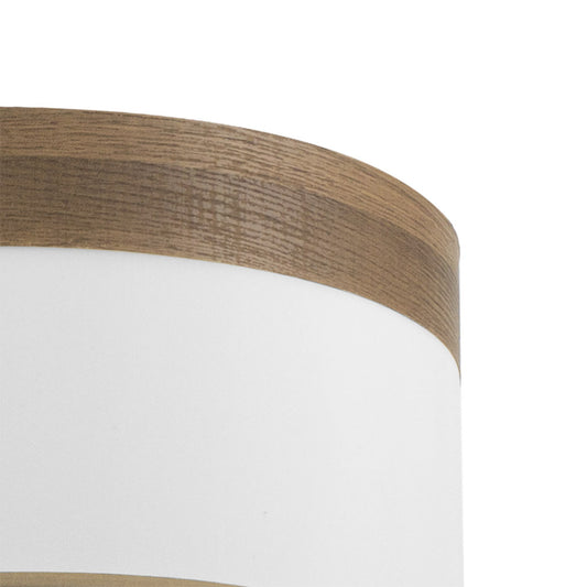 Pantalla Cloe fabricada en Textil color Blanco/Madera Oscura para iluminación interior