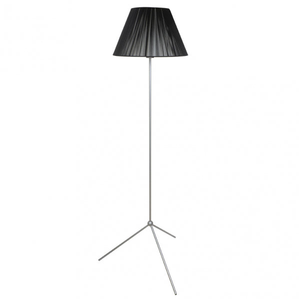 Pie de Salón Trip4 150 cm Plata con Pantalla Hilo Negro Fabrilamp - vista principal | Fabrilamp / Abrila