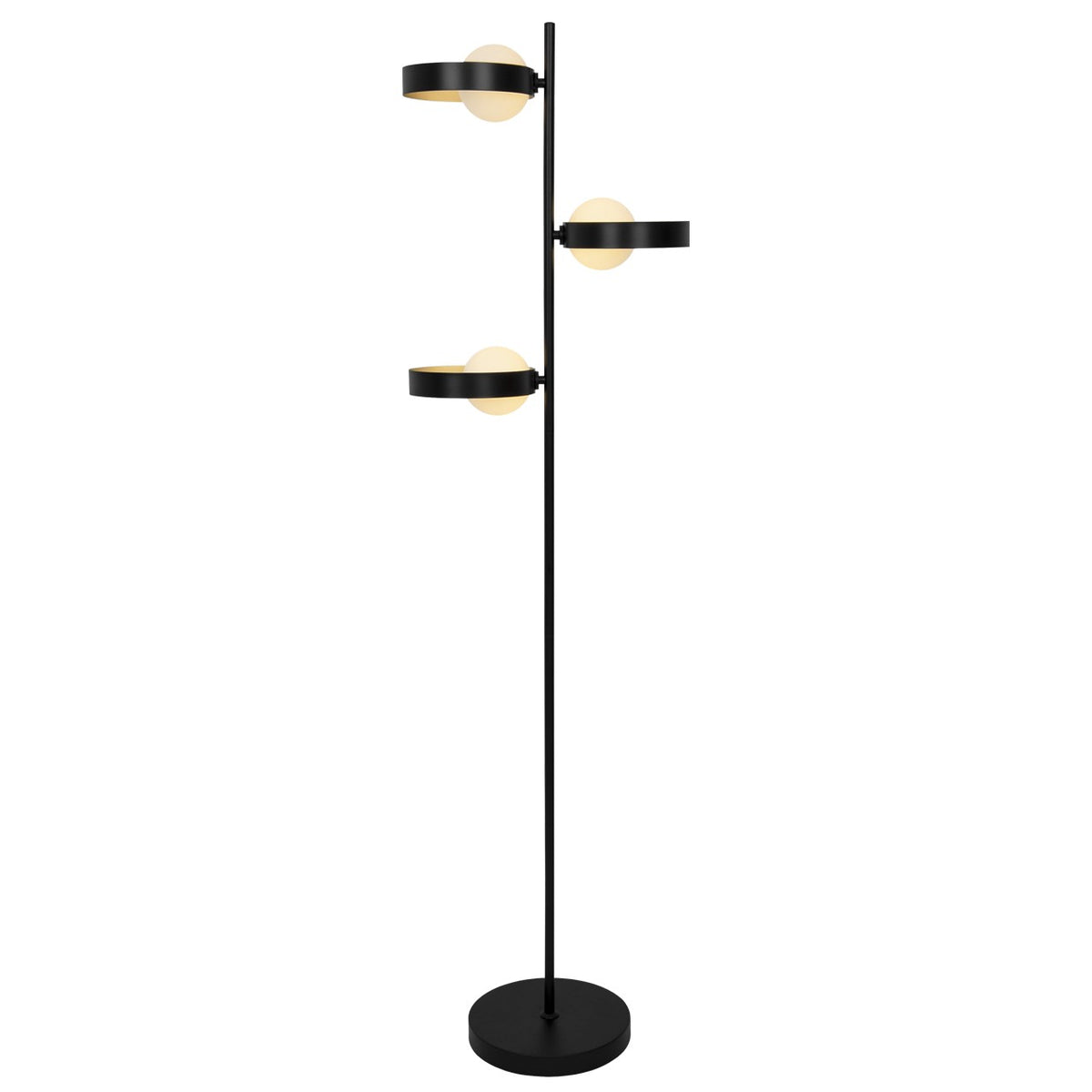 Lámpara de Pie Arianna 3 Luces Negro y Oro con Cristal Opal AJP - vista principal | AJP / Alemar
