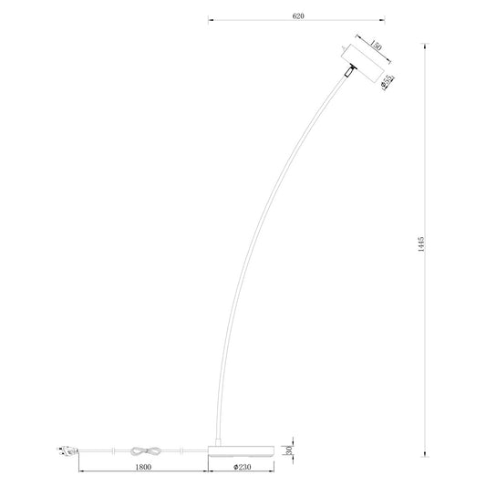 Medidas Pie Salón Antia AJP/Alemar 11164 - Níquel Satinado - luzguru.com