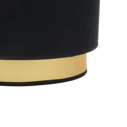Aplique Anuska fabricado en metal y textil color negro y oro