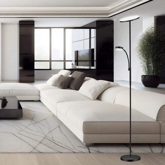 Medidas Pie Salón LED Elton Negro AJP/Alemar Ref. 11331 - luzguru.com