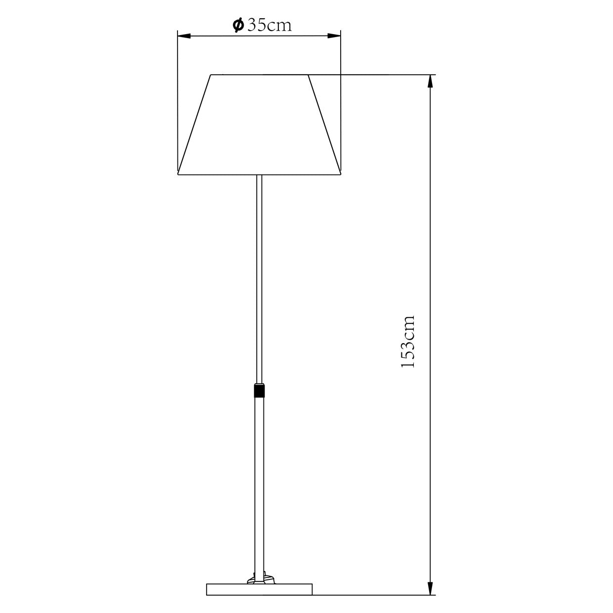 Pie de salón Kendal AJP/Alemar (Ref. 11392): Descubre sus elegantes dimensiones y disfruta de una iluminación sofisticada en tu hogar.