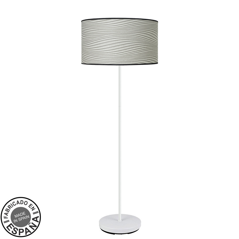 Lámpara de pie MODA Fabrilamp / Abrila textil blanco y gris, Ref. 212441041