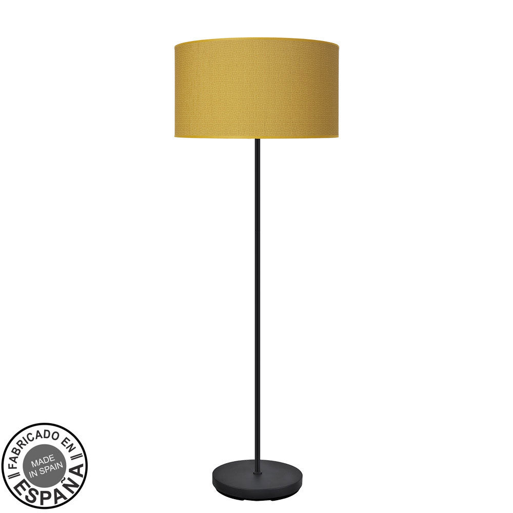 Lámpara de pie MODA Fabrilamp / Abrila diseño moderno negro y amarillo. Ref: 212441109
