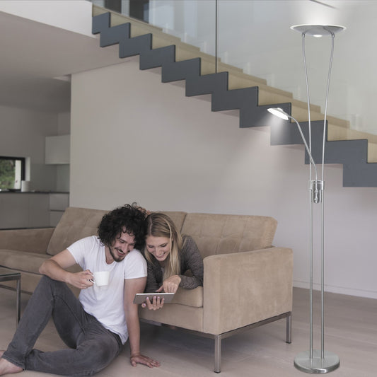 Medidas Pie Salón LED Olimpo AJP/Alemar Ref. 10845 - 18W+5W, 4000K luz neutra. luzguru.com