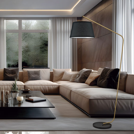 Medidas Pie Salón Talbot Latón/Negro AJP/Alemar Ref. 11654 - LuzGuru.com