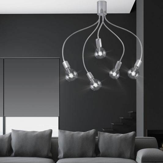 Medidas Plafón Melisa Cromado AJP/Alemar Ref. 60030 - 5x60W E-27 - luzguru.com