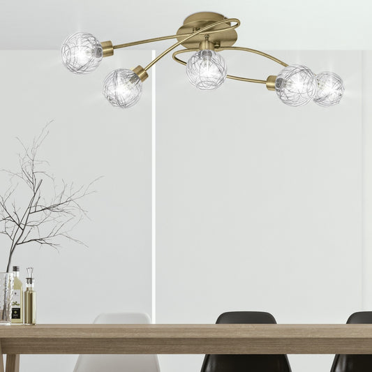 Medidas Plafón 5 Luces ROLO Cuero AJP/Alemar Ref. 10295 - luzguru.com