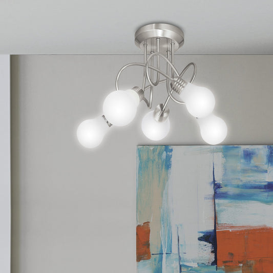 Medidas Plafón 5 Luces AJP/Alemar SIQUE Ref. 10723 - LuzGuru.com