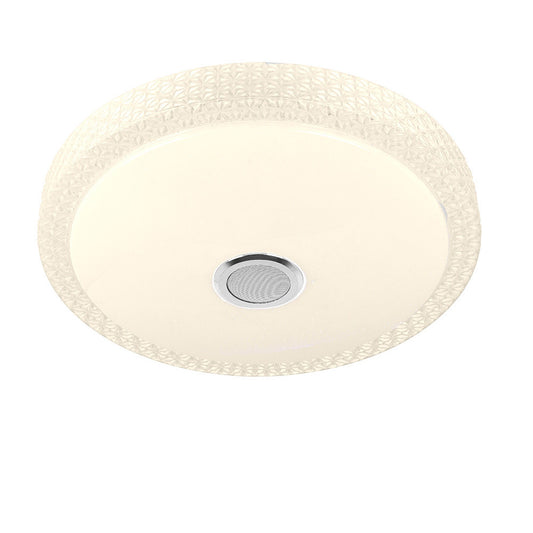 Plafón Zaid fabricado en metal color blanco con difusor de policarbonato transparente