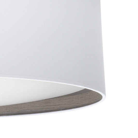 Plafón Tatiana fabricado en Textil color Blanco y Madera Gris