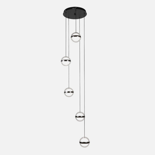 Plafón Colgante LED People 5 Luces Negro 140W Fabrilamp - imagen 2 | Fabrilamp / Abrila