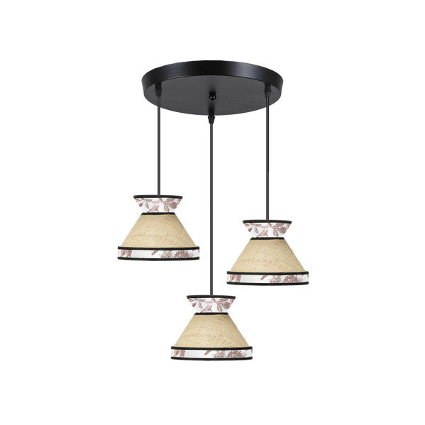 Plafón Constantinopla 3xe27 Beis/Rojo - Fabrilamp / Abrila - Colección CONSTANTINOPLA - LUZGURÚ