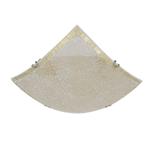 Plafón Tenor fabricado en Metal y Cristal color Ámbar