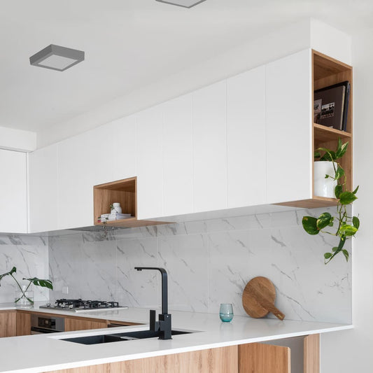 Plafón Know fabricado en Aluminio color Gris