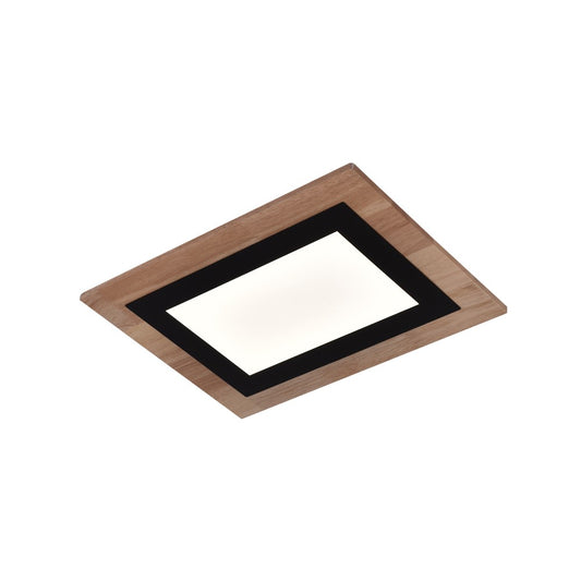 Plafón Hasbi fabricado en Aluminio y Madera color Negro