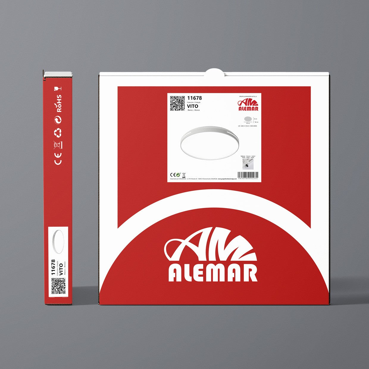 Plafón LED Vito 40cm AJP/Alemar (Ref. 11678): Medidas detalladas. Iluminación moderna y eficiente para tu hogar. Compra en luzguru.com