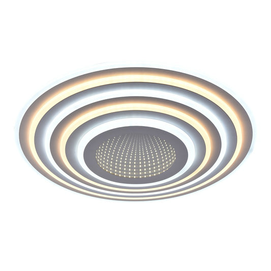 Plafón fabricado en Espejo color Blanco con efecto 3D