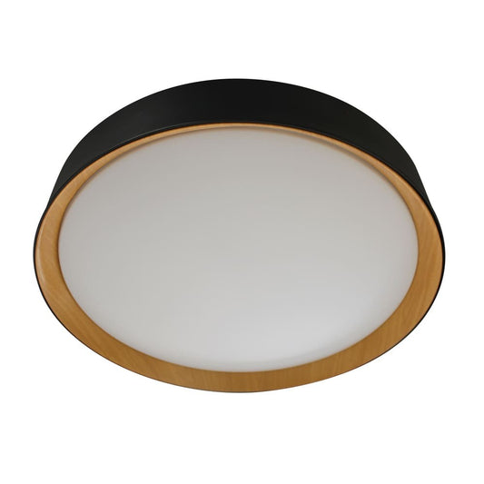 Plafón Lea fabricado en Aluminio color Negro y Madera