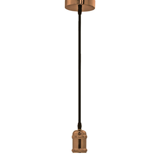 Portalámparas Colgante Cobre Brillo Cable Textil Negro CristalRecord - imagen 2 | CristalRecord