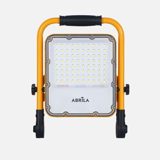 Proyector LED Inalámbrico Brion 50W 6500K Amarillo Fabrilamp instalada en ambiente decorativo de salón o dormitorio | Fabrilamp / Abrila