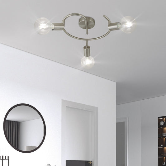 Medidas Lámpara Techo Redondo AJP Alemar Tenor 10917 - Niquel Satinado - luzguru.com