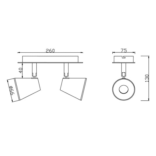 Regleta fabricada en aluminio color níquel con difusor acrílico