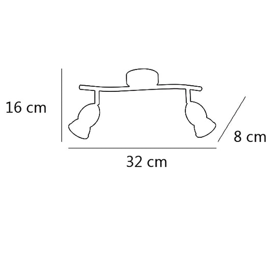 Medidas Regleta Bala Niquel Satinado AJP/Alemar Ref. 10418 - LuzGuru.com