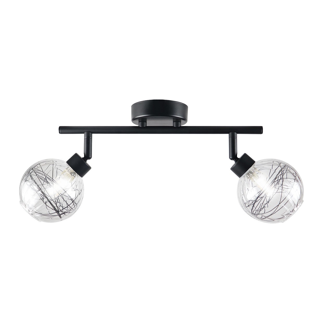AJP / Alemar Regleta 2 Luces ROLO Negra - Modelo 11319 - luzguru.com