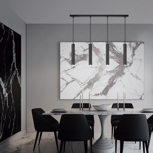 Medidas Regleta Antia 4 Luces Negra AJP/Alemar Ref. 11751 - LuzGuru